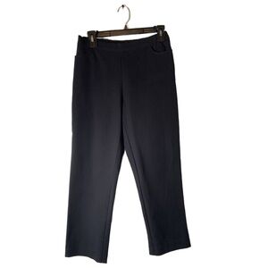 Isaac Mizrahi Petite 24/7 Stretch Crop Pants Pull On Elastic Waist Black Size 4P